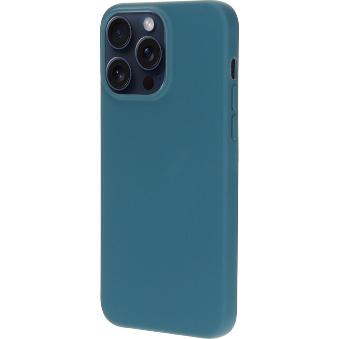 Mobiparts Mobiparts Silicone Cover voor iPhone 15 Pro Max - Blueberry Blue