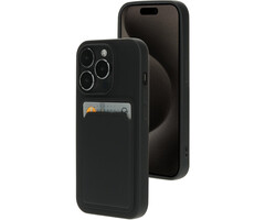 Mobiparts Mobiparts Classic TPU Case met Kaarthouder voor iPhone 15 Pro - Mat Zwart
