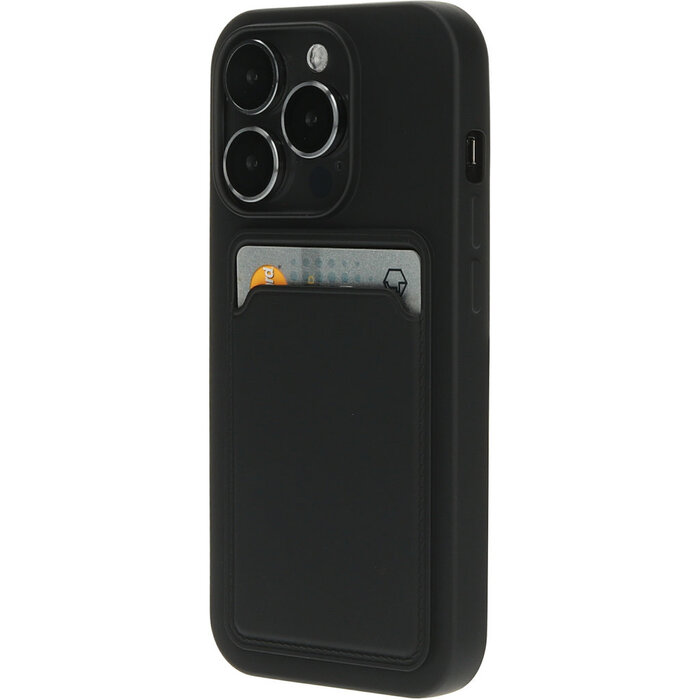 Mobiparts Mobiparts Classic TPU Case met Kaarthouder voor iPhone 15 Pro - Mat Zwart