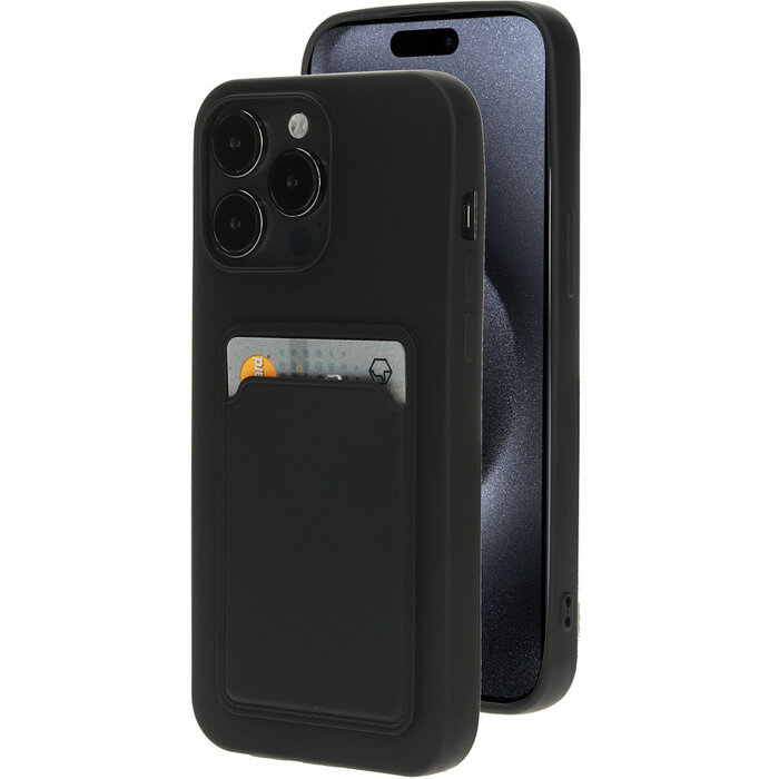 Mobiparts Mobiparts Classic TPU Case met Pashouder iPhone 15 Pro Max - Mat Zwart