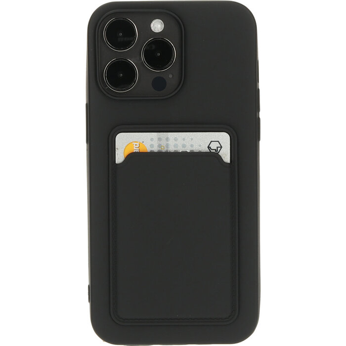 Mobiparts Mobiparts Classic TPU Case met Pashouder iPhone 15 Pro Max - Mat Zwart