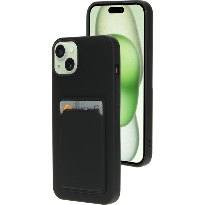 Mobiparts Mobiparts Classic TPU Case met Pasjeshouder iPhone 15 Plus - Mat Zwart
