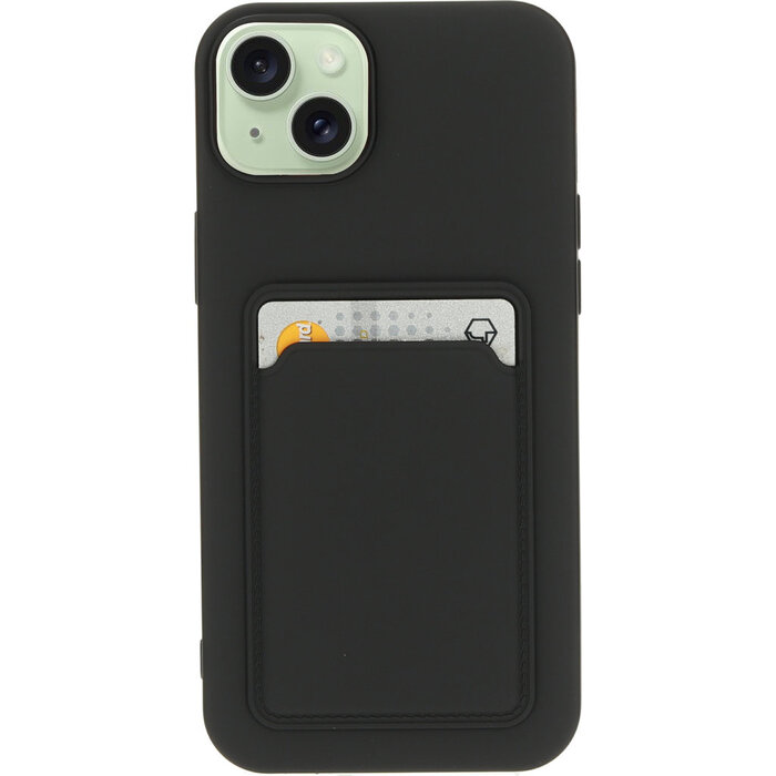 Mobiparts Mobiparts Classic TPU Case met Pasjeshouder iPhone 15 Plus - Mat Zwart