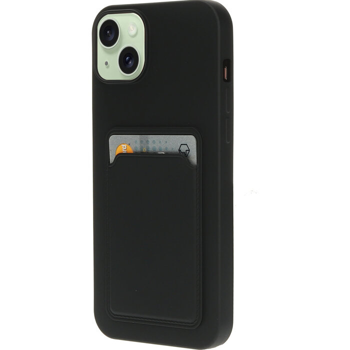 Mobiparts Mobiparts Classic TPU Case met Pasjeshouder iPhone 15 Plus - Mat Zwart