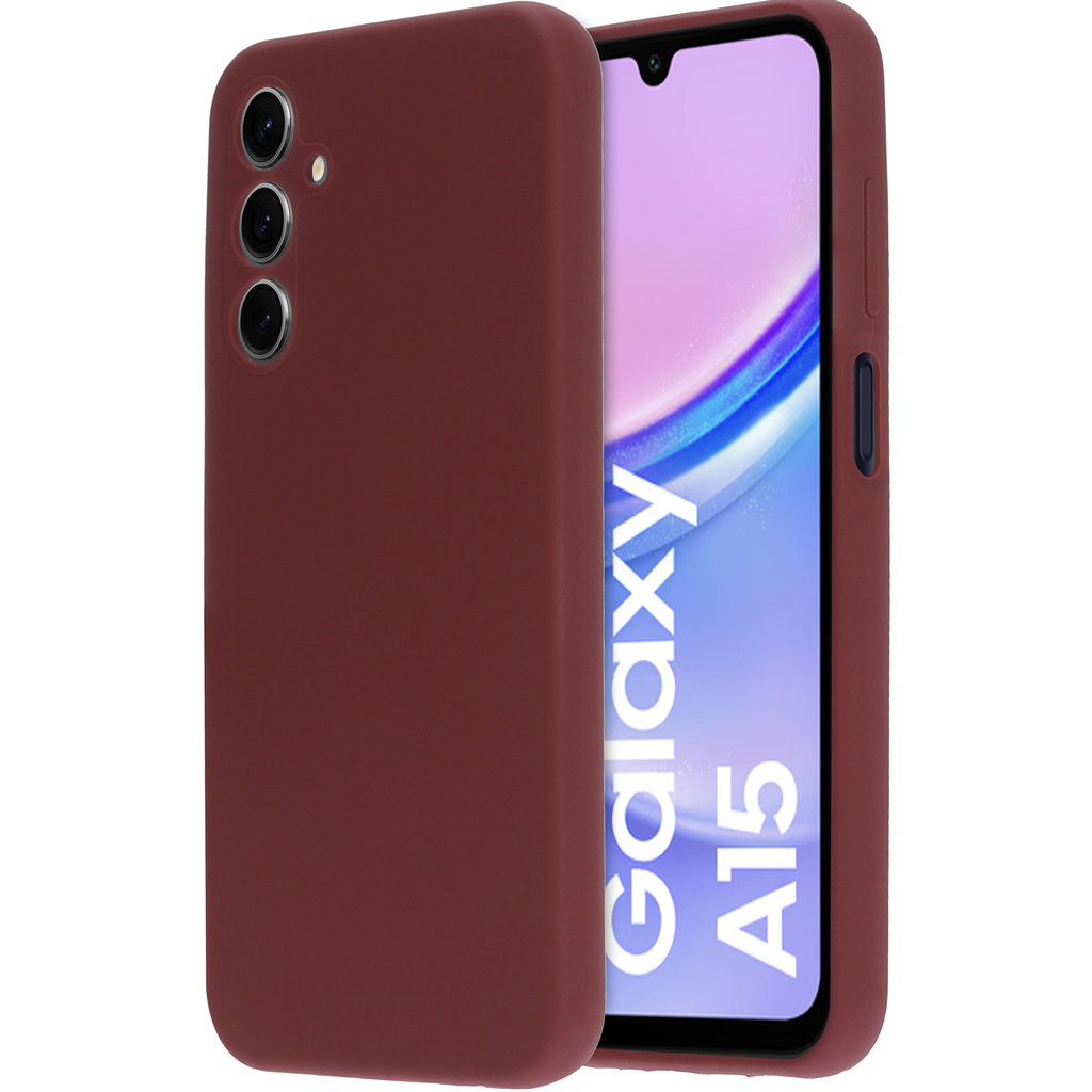 Mobiparts Mobiparts Silicone Cover voor Samsung Galaxy A15 - Plum Red