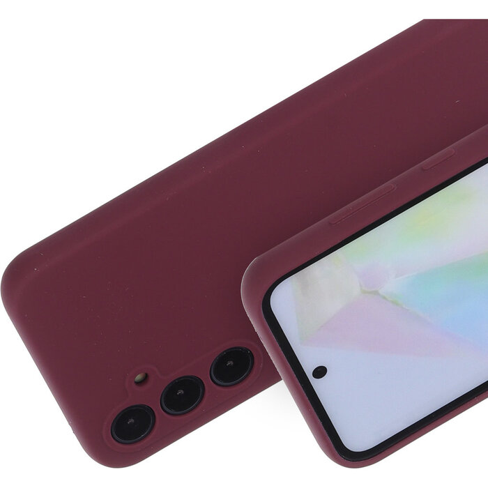 Mobiparts Mobiparts Silicone Cover voor Samsung Galaxy A35 - Plum Red