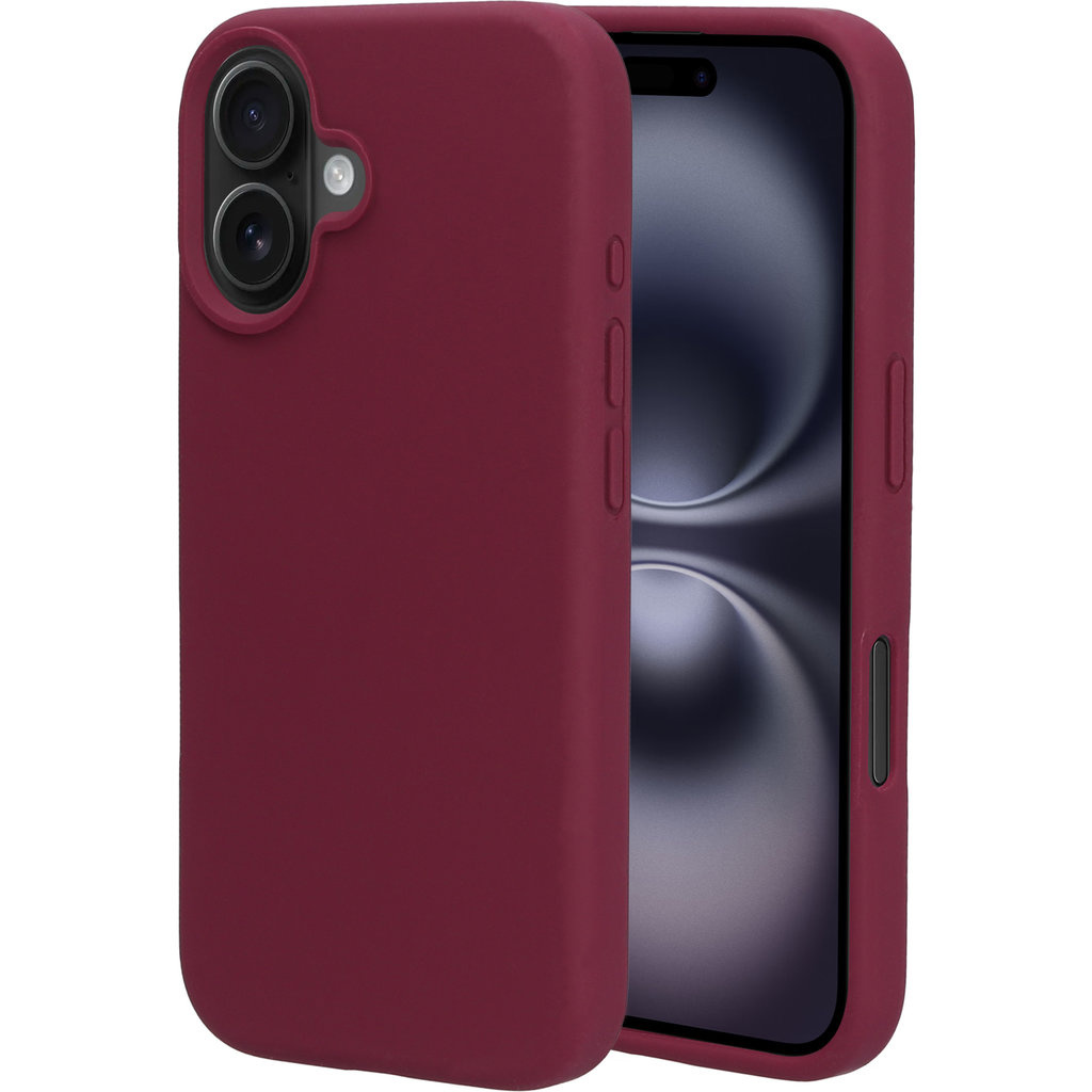 Mobiparts Mobiparts Silicone Cover voor Apple iPhone 16 - Plum Red