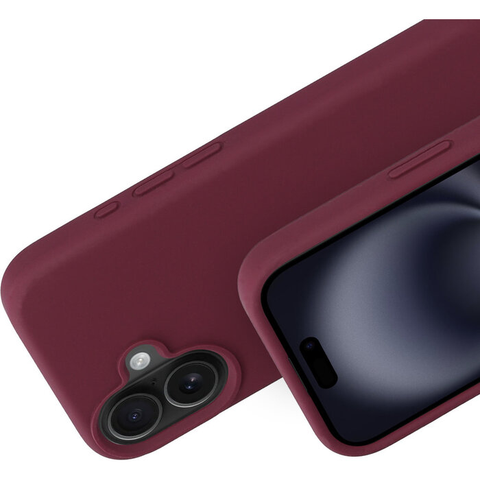 Mobiparts Mobiparts Silicone Cover voor Apple iPhone 16 - Plum Red