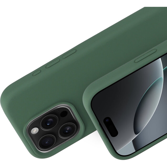 Mobiparts Mobiparts Siliconen Cover voor Apple iPhone 16 Pro - Forest Green