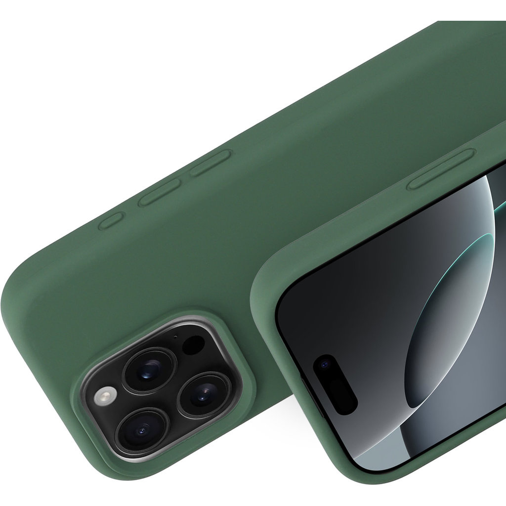 Mobiparts Mobiparts Siliconen Cover voor Apple iPhone 16 Pro - Forest Green
