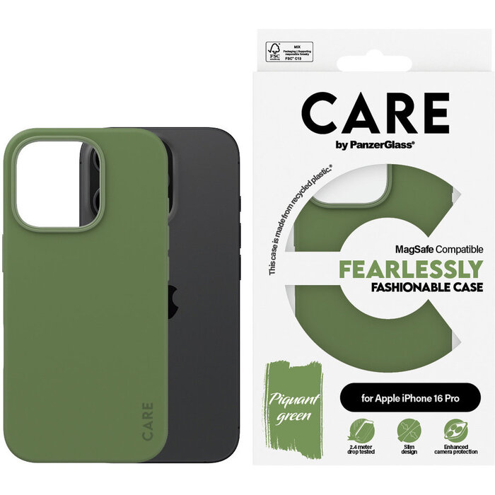 CARE by PanzerGlass PanzerGlass CARE MagSafe Case iPhone 16 Pro - Groen