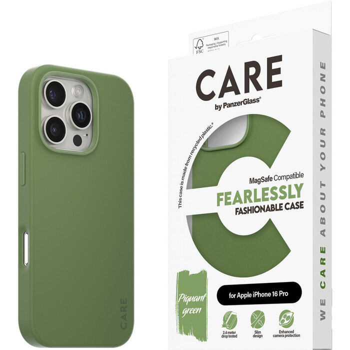 CARE by PanzerGlass CARE by PanzerGlass Fashionable Case Green w. MagSafe iPhone 16 Pro