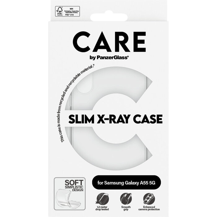 CARE by PanzerGlass PanzerGlass CARE Case voor Samsung Galaxy A55 5G - Transparant