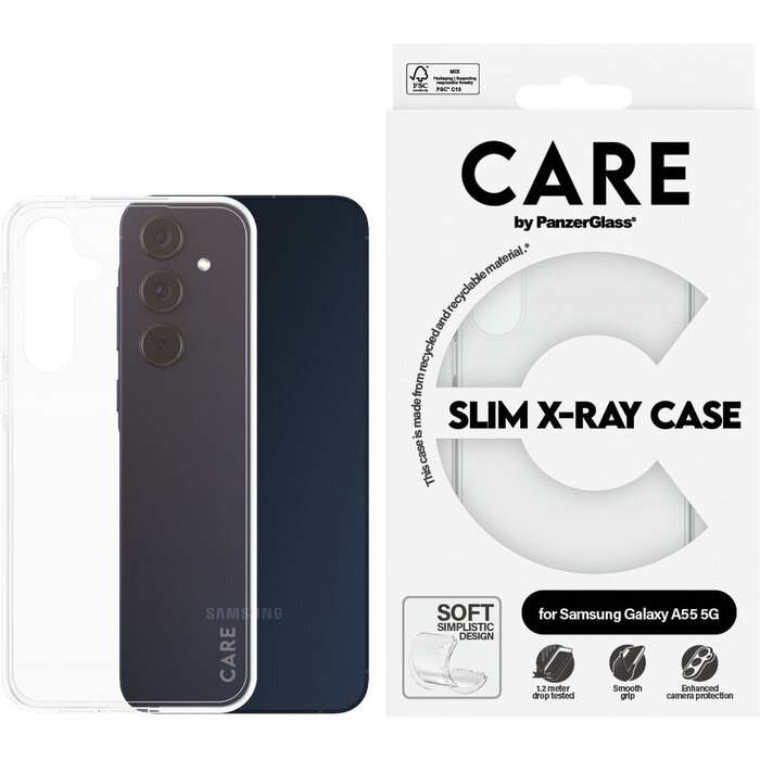 CARE by PanzerGlass PanzerGlass CARE Case voor Samsung Galaxy A55 5G - Transparant