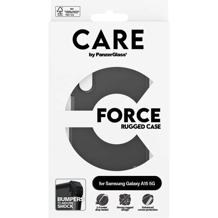 CARE by PanzerGlass PanzerGlass CARE Case voor Samsung Galaxy A15 5G - Zwart
