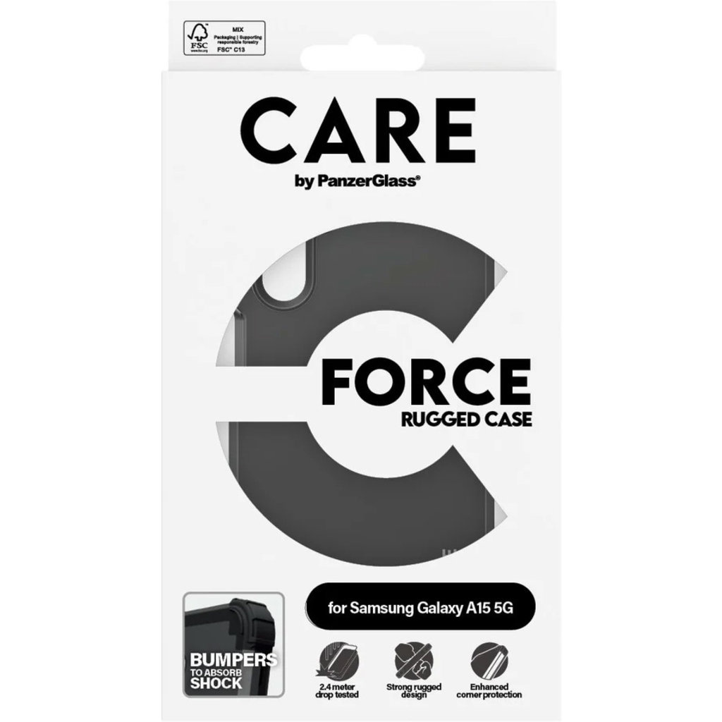 CARE by PanzerGlass PanzerGlass CARE Case voor Samsung Galaxy A15 5G - Zwart