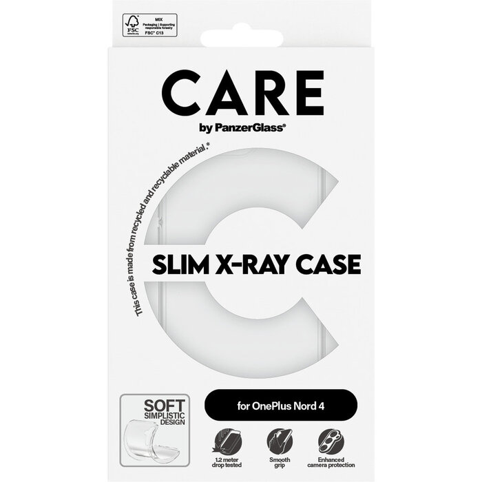 CARE by PanzerGlass PanzerGlass CARE Case OnePlus Nord 4 - Transparant Shockproof Hoesje