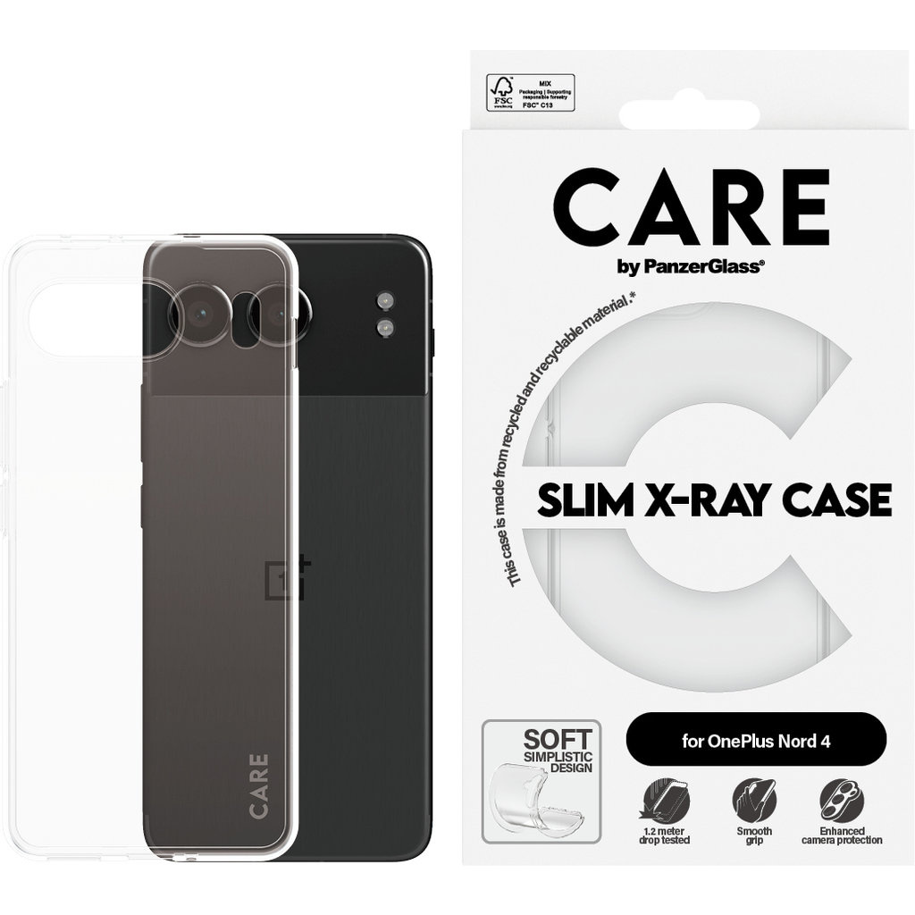 CARE by PanzerGlass PanzerGlass CARE Case OnePlus Nord 4 - Transparant Shockproof Hoesje
