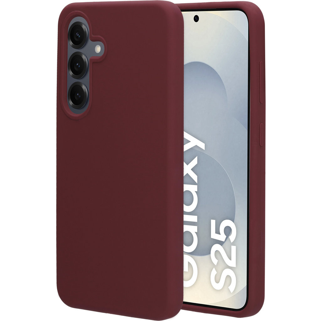Mobiparts Mobiparts Silicone Cover voor Samsung Galaxy S25 - Plum Red