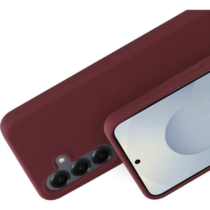 Mobiparts Mobiparts Silicone Cover voor Samsung Galaxy S25 - Plum Red