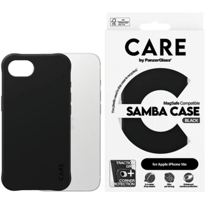 CARE by PanzerGlass CARE by PanzerGlass Fashionable Case Samba Transparent w. White MagSafe iPhone 17e/16e