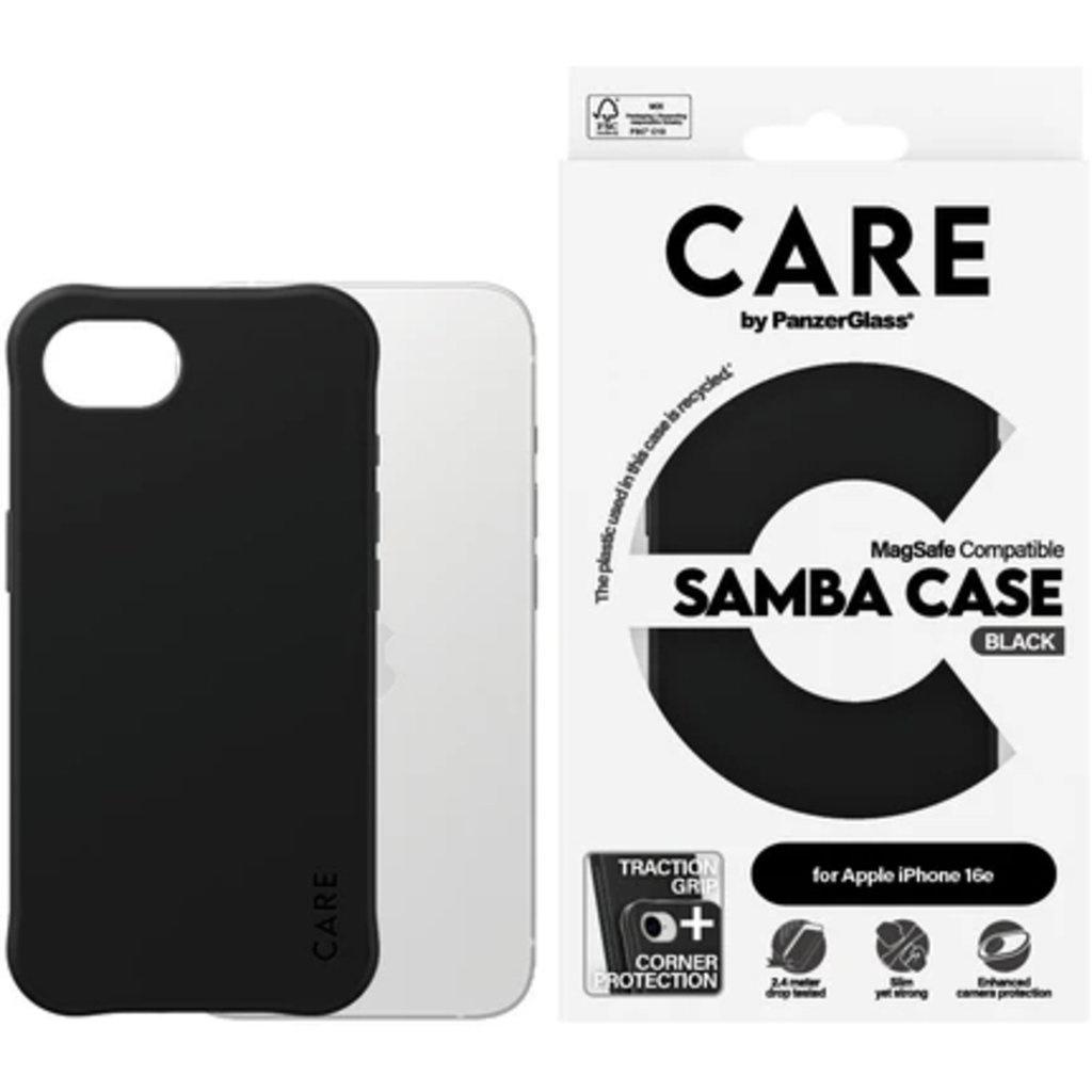 CARE by PanzerGlass PanzerGlass CARE Samba MagSafe Hoesje voor iPhone 17e / 16e - Transparant/Wit