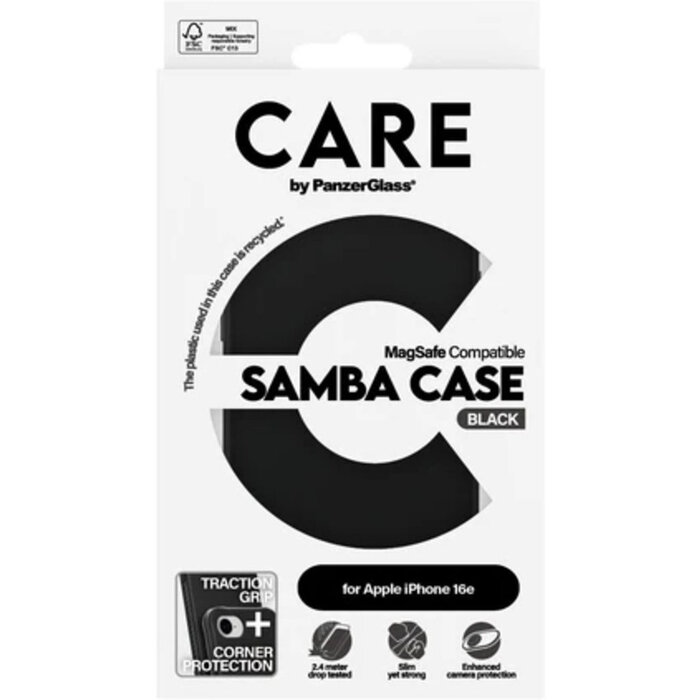 CARE by PanzerGlass CARE by PanzerGlass Fashionable Case Samba Transparent w. White MagSafe iPhone 17e/16e