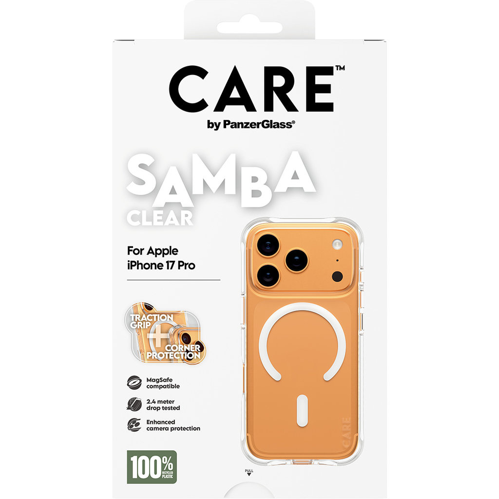 CARE by PanzerGlass CARE by PanzerGlass Samba MagSafe Hoesje voor iPhone 17 Pro - Transparant
