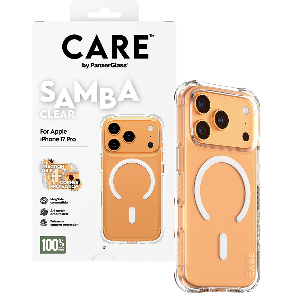 CARE by PanzerGlass CARE by PanzerGlass Samba MagSafe Hoesje voor iPhone 17 Pro - Transparant