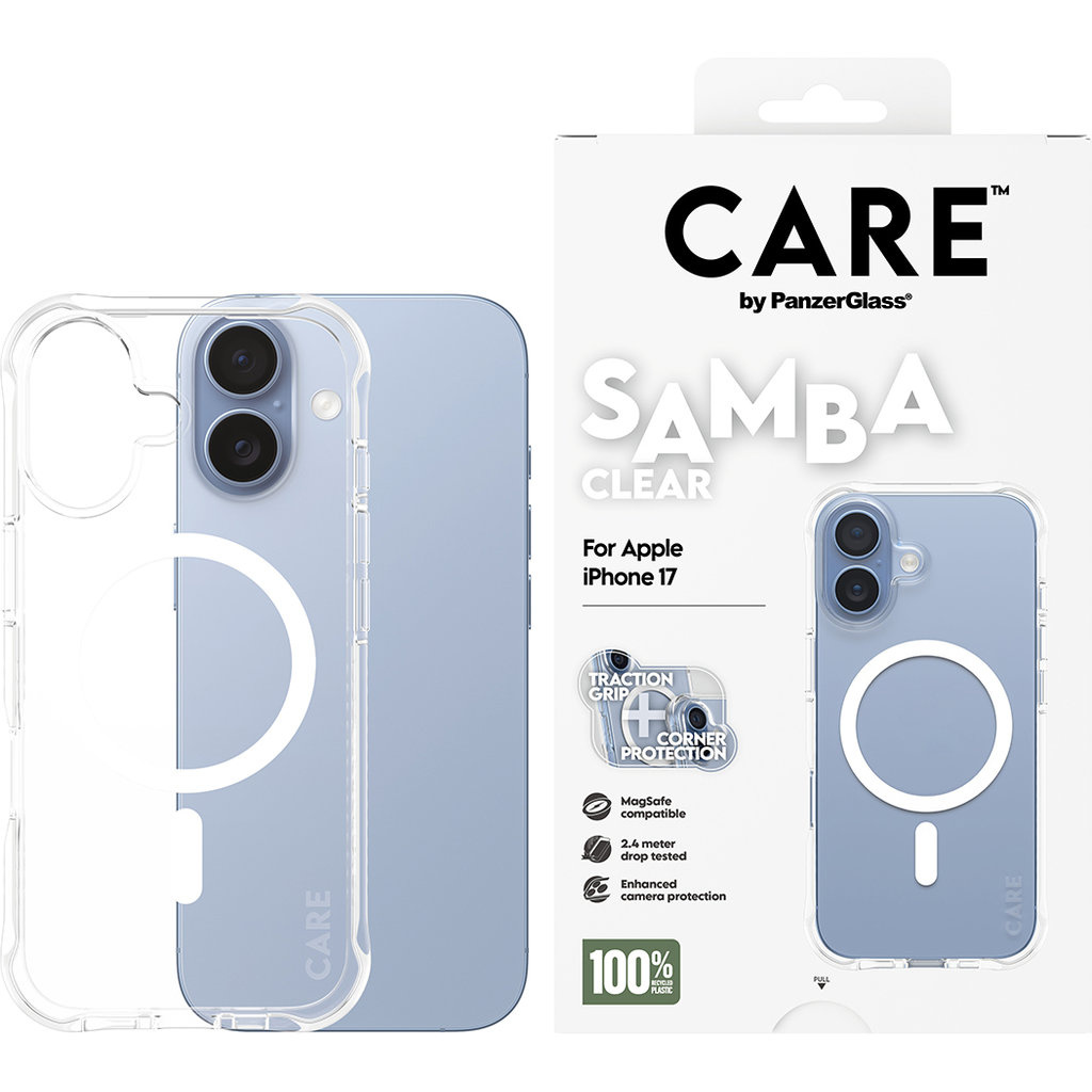 CARE by PanzerGlass CARE by PanzerGlass Fashionable Case Samba Transparent MagSafe iPhone 17, foto 2 van 5