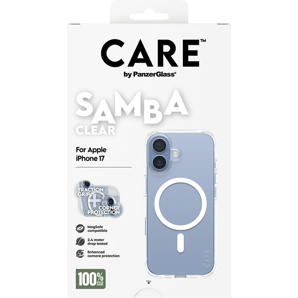 CARE by PanzerGlass CARE by PanzerGlass Fashionable Case Samba Transparent MagSafe iPhone 17, foto 3 van 5