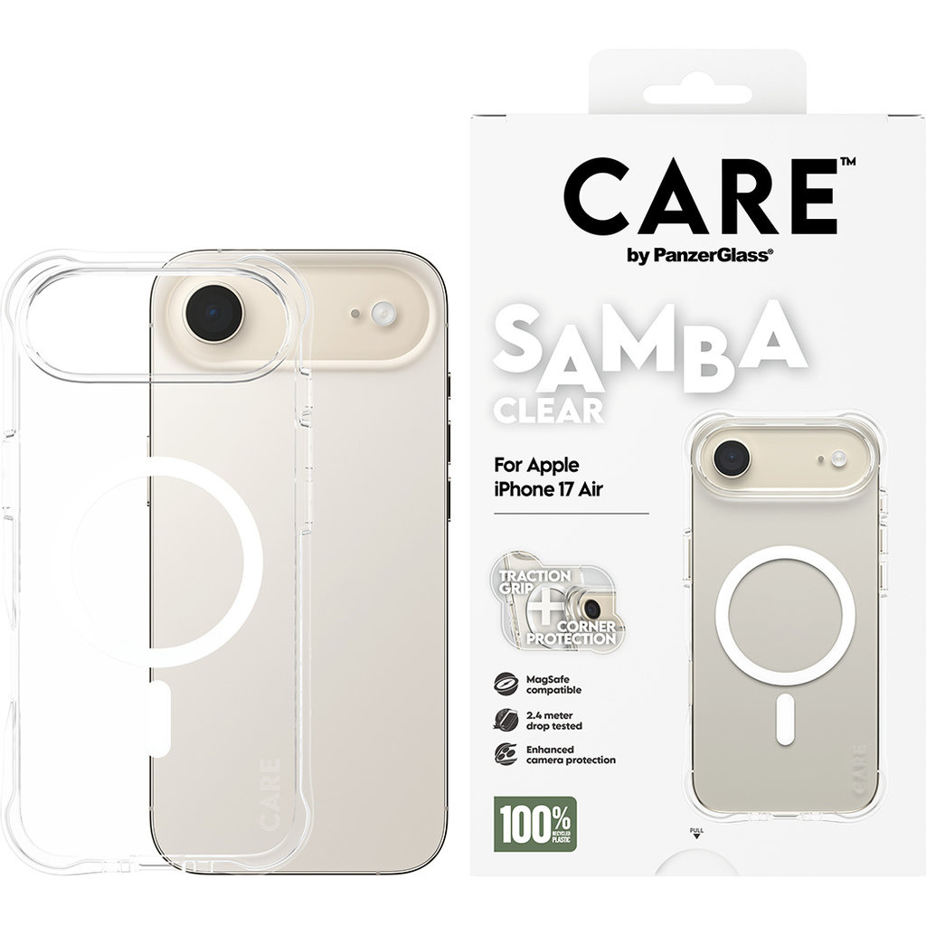 CARE by PanzerGlass PanzerGlass CARE Samba MagSafe Hoesje voor iPhone Air - Transparant
