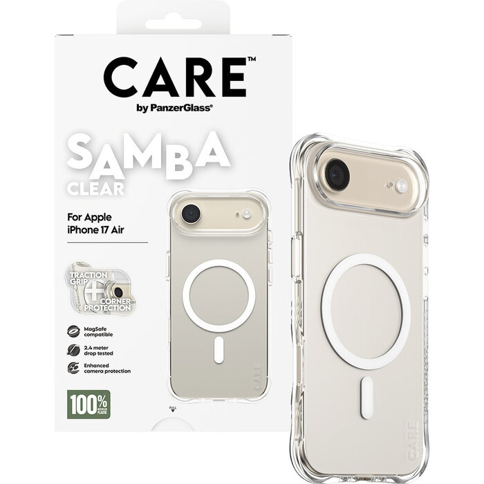 CARE by PanzerGlass PanzerGlass CARE Samba MagSafe Hoesje voor iPhone Air - Transparant