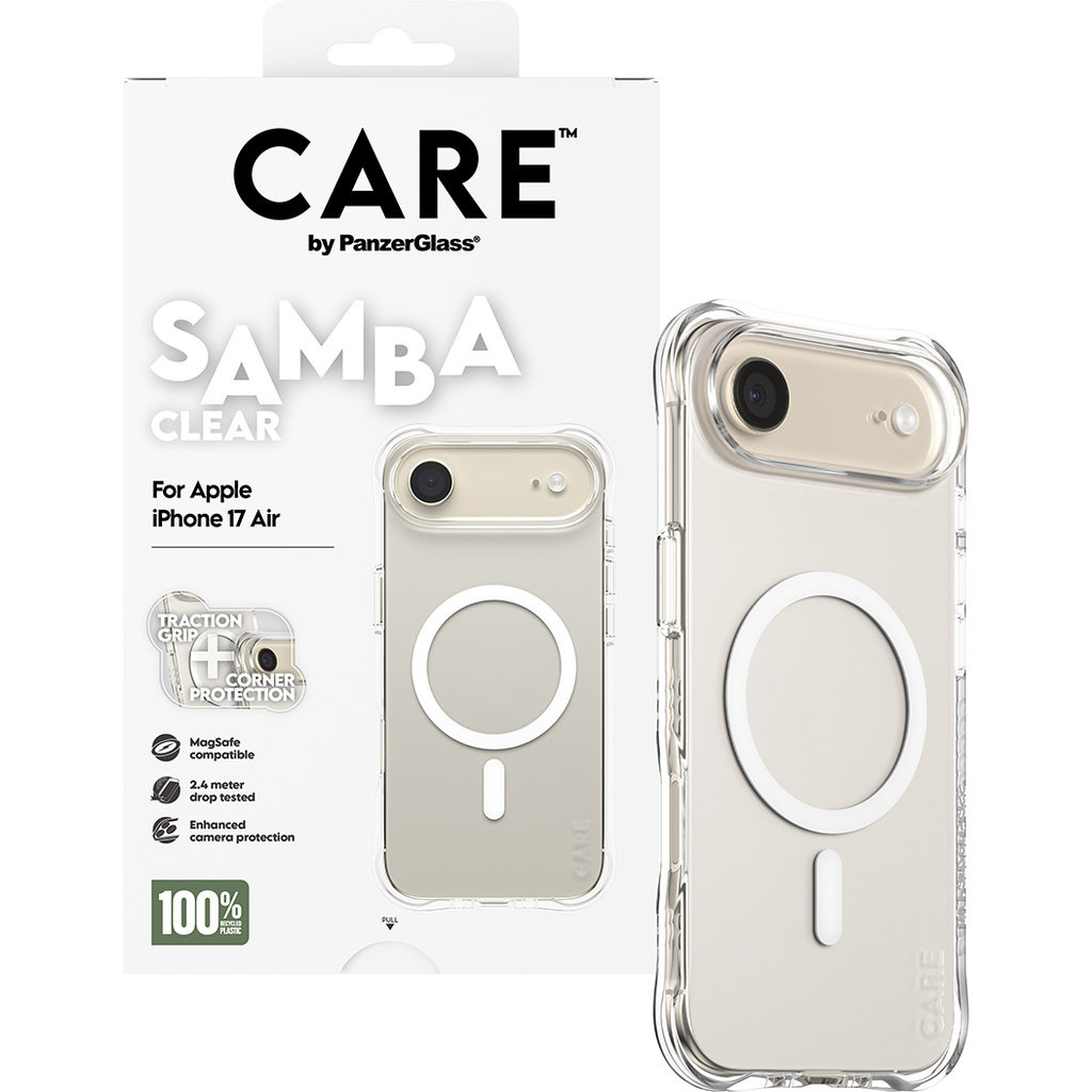 CARE by PanzerGlass PanzerGlass CARE Samba MagSafe Hoesje voor iPhone Air - Transparant