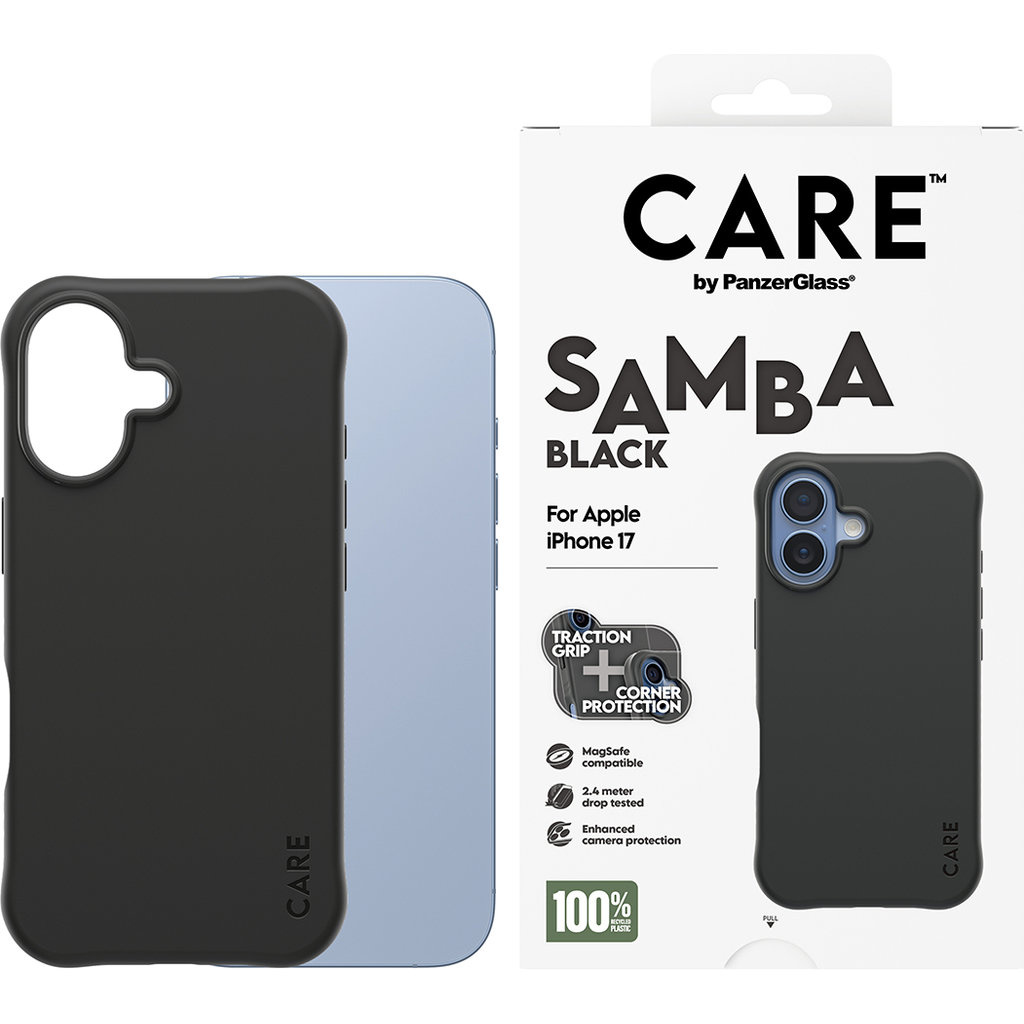 CARE by PanzerGlass CARE by PanzerGlass Fashionable Case Samba Black MagSafe iPhone 17, foto 2 van 5