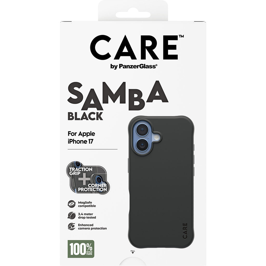 CARE by PanzerGlass CARE by PanzerGlass Fashionable Case Samba Black MagSafe iPhone 17, foto 3 van 5