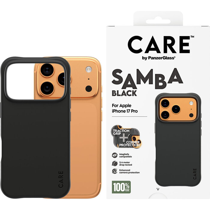CARE by PanzerGlass CARE by PanzerGlass Samba Black MagSafe Case voor iPhone 17 Pro