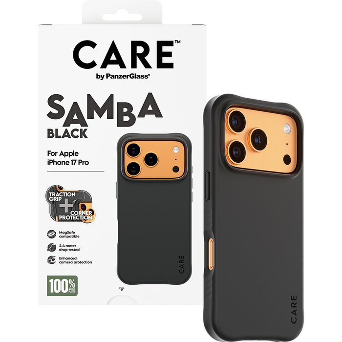 CARE by PanzerGlass CARE by PanzerGlass Samba Black MagSafe Case voor iPhone 17 Pro