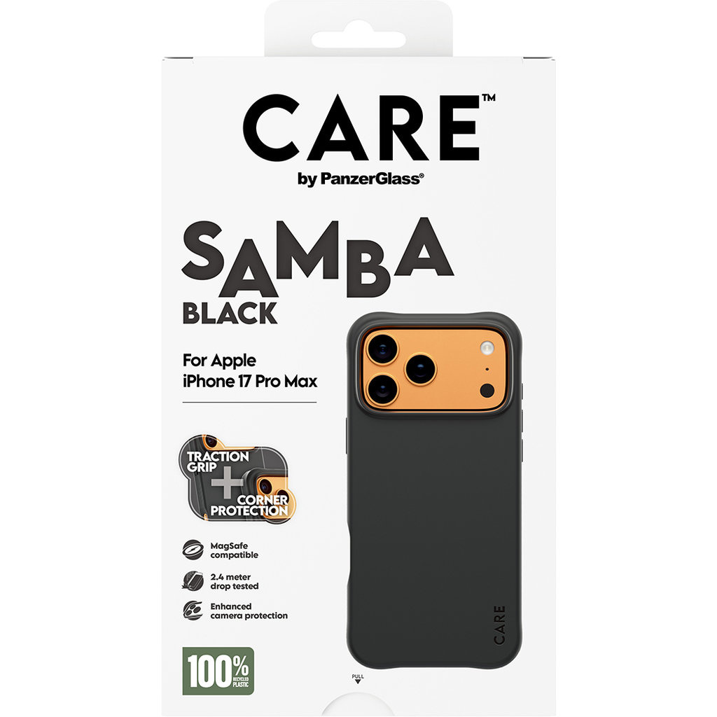 CARE by PanzerGlass CARE by PanzerGlass Fashionable Case Samba Black MagSafe iPhone 17 Pro Max, foto 2 van 5