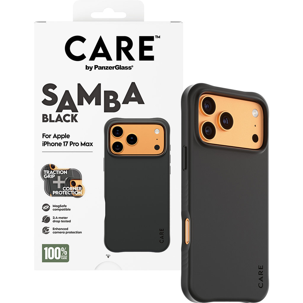 CARE by PanzerGlass CARE by PanzerGlass Fashionable Case Samba Black MagSafe iPhone 17 Pro Max, foto 5 van 5