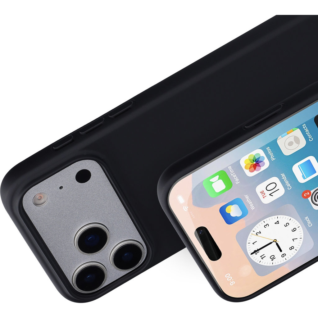 Mobiparts Mobiparts Silicone Cover voor iPhone 17 Pro Max - Zwart