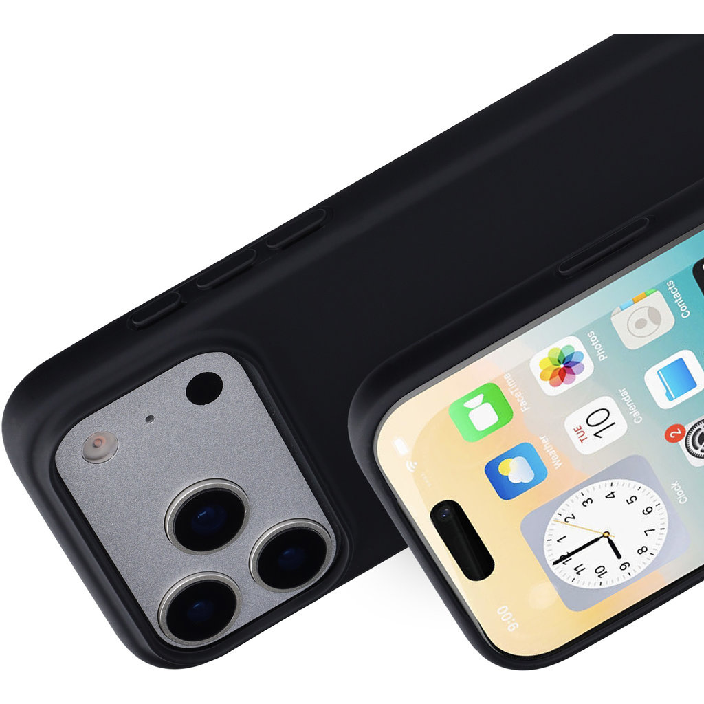 Mobiparts Mobiparts Silicone Cover voor Apple iPhone 17 Pro - Zwart