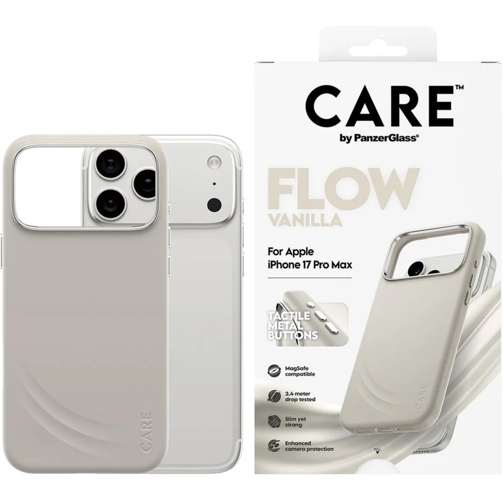 CARE by PanzerGlass PanzerGlass CARE FLOW MagSafe Hoesje voor iPhone 17 Pro Max - Vanilla, foto 2 van 5