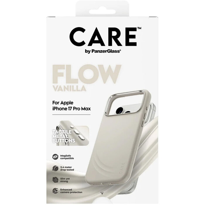 CARE by PanzerGlass PanzerGlass CARE FLOW MagSafe Hoesje voor iPhone 17 Pro Max - Vanilla