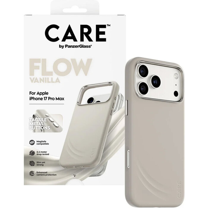 CARE by PanzerGlass PanzerGlass CARE FLOW MagSafe Hoesje voor iPhone 17 Pro Max - Vanilla