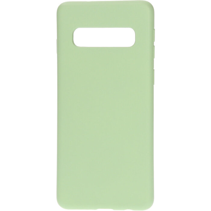 Mobiparts Mobiparts Siliconen Cover voor Samsung Galaxy S10 - Pistache Groen