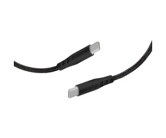 Mobiparts Mobiparts USB-C naar USB-C Gevlochten Oplaadkabel - 1 Meter - Zwart
