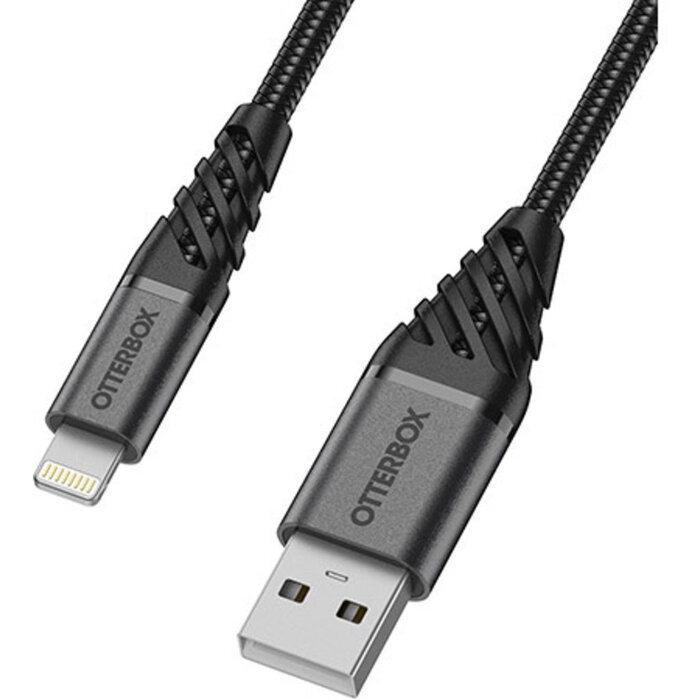 Otterbox OtterBox Premium Lightning naar USB-A Kabel 1m - Ultra-Rugged Gevlochten Nylon - Zwart