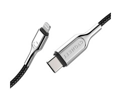 Cygnett Cygnett Armoured Gevlochten Lightning naar USB-C Kabel - 10cm - Zwart