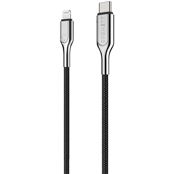 Cygnett Cygnett Armoured Gevlochten Lightning naar USB-C Kabel - 10cm - Zwart